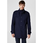 Manteau en laine boutonné Bleu H