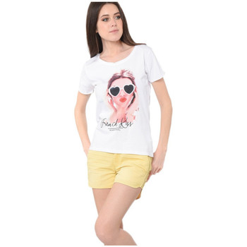 Vêtements Femme Polos manches courtes Kaporal T-Shirt Femme Rama Optical White Blanc