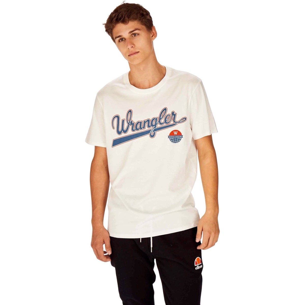 Vêtements Homme T-shirts manches courtes Wrangler T-shirt Nice Logo Blanc