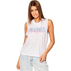 Vêtements Femme T-shirts manches courtes Wrangler T-shirt sans manches  Rétro blanc/bleu ciel
