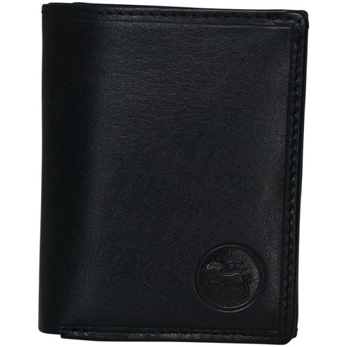 Sacs Homme Porte-monnaie Chapeau-Tendance Porte-monnaie homme cuir boutonné avec Protection RFID Noir