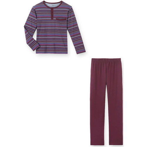 Vêtements Homme Pyjamas / Chemises de nuit Daxon by  - Pyjama rayé Violet