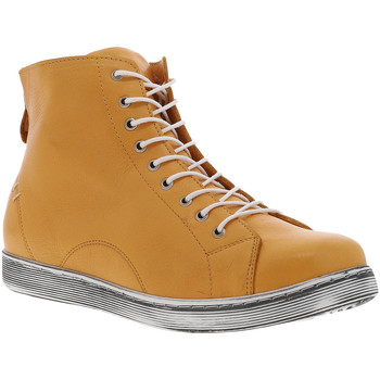 Chaussures Homme Boots Andrea Conti Baskets montantes cuir Jaune moutarde