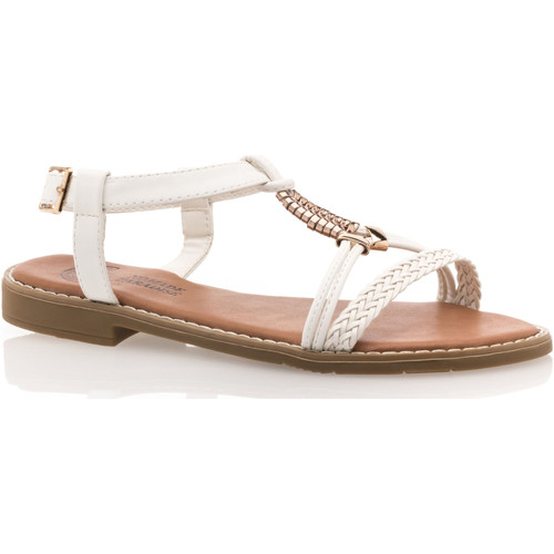 Chaussures Femme Chloé Woody flat sandals Nomade Paradise Sandales / nu-pieds Femme Blanc Blanc