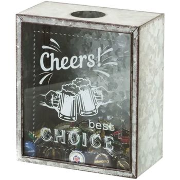 Maison & Déco Paniers / boites et corbeilles Unimasa Collecteur de capsules de Bière rétro Gris