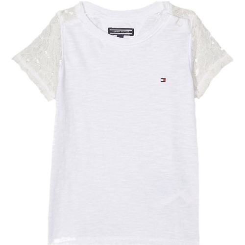 Vêtements Fille T-shirts manches courtes tommy Neceser Hilfiger  Blanc
