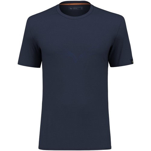 Vêtements Homme Pillar Co M S/s Srt 23730-0429 Salewa Puez Eagle Sketch Merino Men's T-Shirt 28340-3960 Bleu