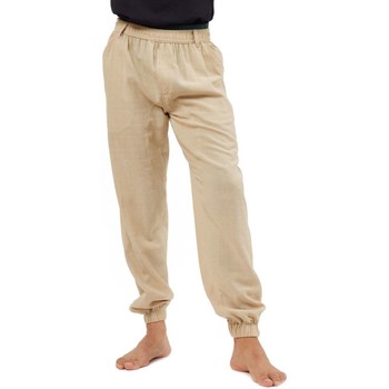 Vêtements Pantalons fluides / Sarouels Fantazia Pantalon regular mixte coton Jinja Blanc / écru