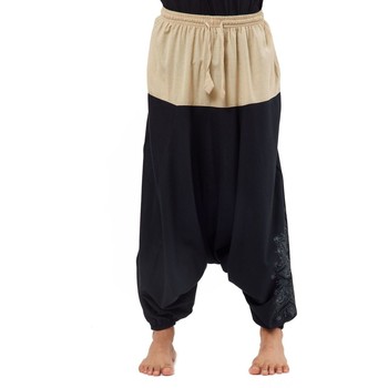 Vêtements Pantalons fluides / Sarouels Fantazia Sarouel large mixte mandala Akasa Noir