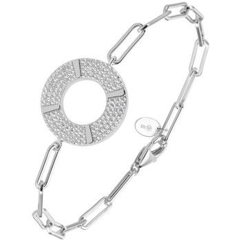 bijoux orusbijoux  bracelet chaine argent rond serti de zirconiums blancs 