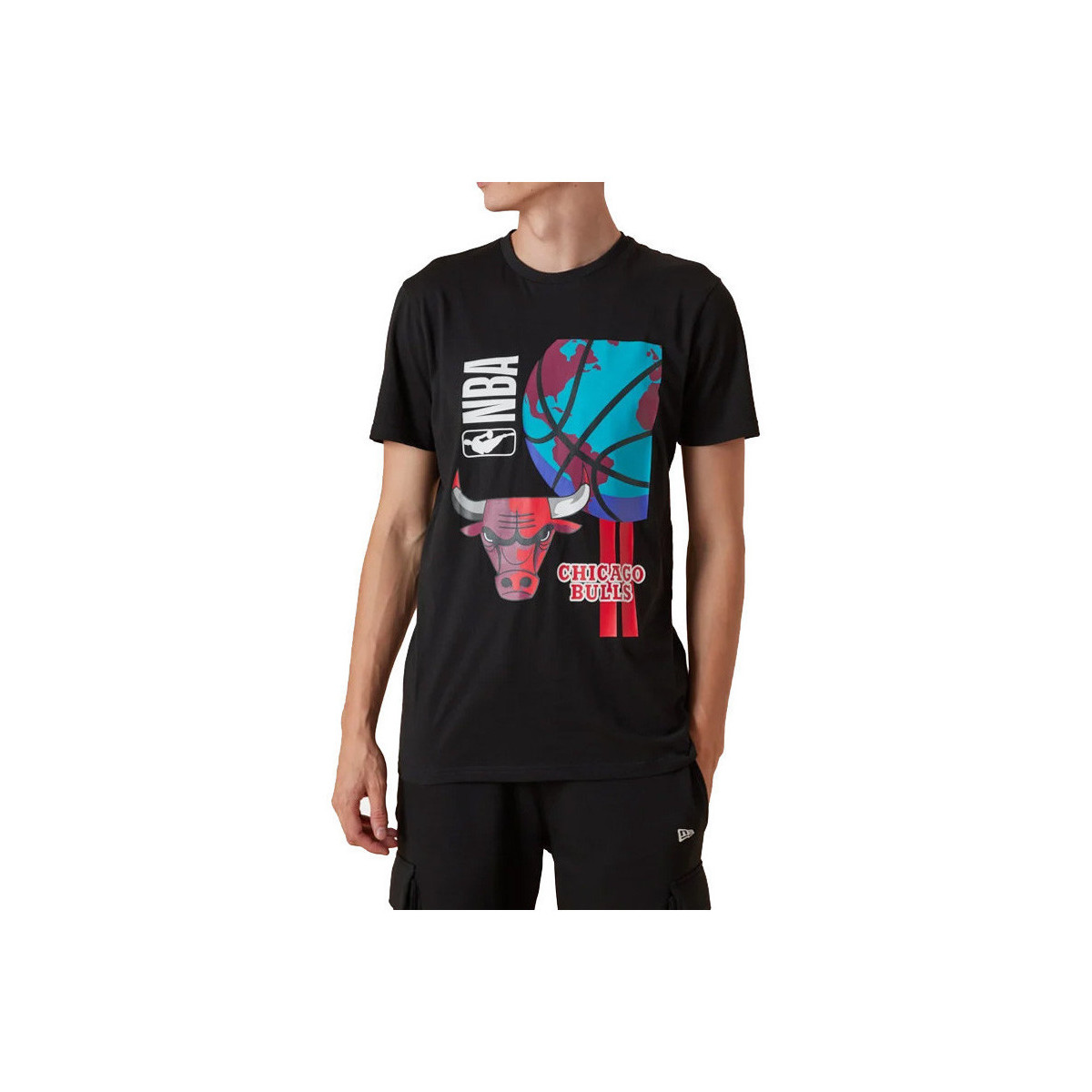 Vêtements Homme T-shirts & Polos New-Era Chicago Bulls NBA Globe Logo Noir