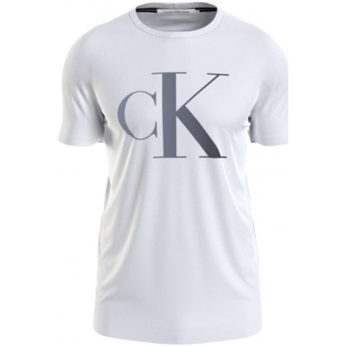 Calvin Klein Jeans T Shirt Homme Calvin Klein Ref 56881 YAF Blanc Blanc -  Vêtements T-shirts & Polos Homme 39,90 €