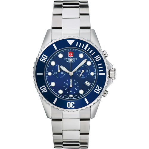 Swiss Military 7053.9117 Homme Montres Analogiques Swiss Alpine Military Swiss Military 7052.1154, Quartz, 42mm, 10ATM Argenté