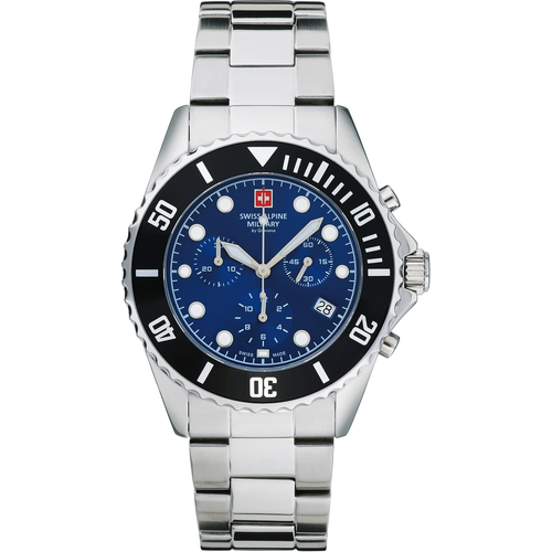 Swiss Military 7051.1582 Homme Montres Analogiques Swiss Alpine Military Swiss Military 7053.9138, Quartz, 42mm, 10ATM Argenté