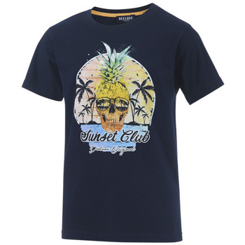 Vêtements Garçon T-shirts manches courtes Deeluxe TEE-SHIRT CLUB JUNIOR - Marine - 10 ans Multicolore