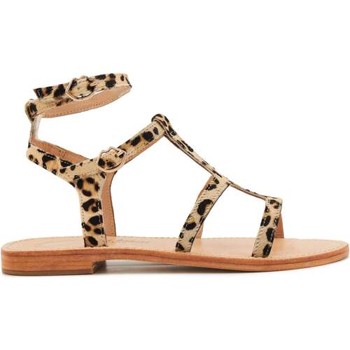 Chaussures Femme Sandales et Nu-pieds Mini Simone Mon Lapin Paname En Cuir Chimere Leopard Multicolore