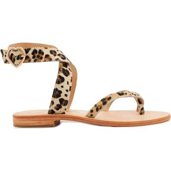 Chaussures Femme Sandales et Nu-pieds Bons baisers de Paname En Cuir Lympia Leopard Multicolore