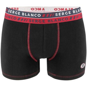 Serge Blanco Lot de 8 boxers homme en coton Noir