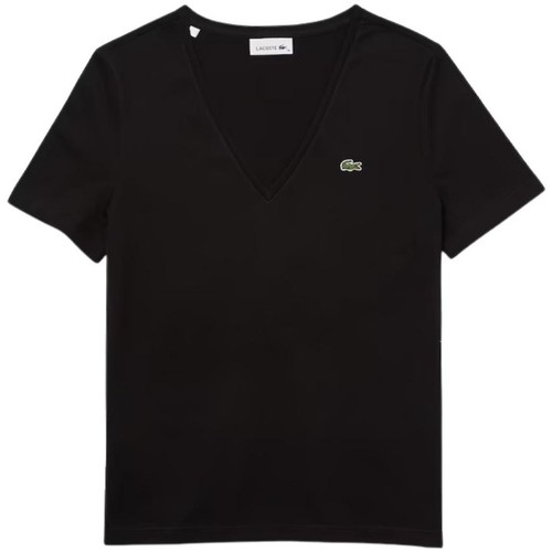 Vêtements Femme Lacoste Chaymon Nappa Leather EU 48 Black Black Lacoste T shirt  Femme Col V Ref 54003 031 Noir Noir