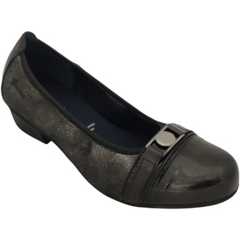 Chaussures Femme Ballerines / babies Dorking 6988 gris foncé et noir