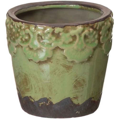 Porte Bougie En Terre Cuite Vases / caches pots d'intérieur Ixia Cache-pot vert en céramique vieillie Vert