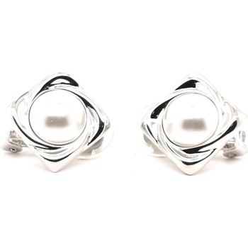 Montres & Bijoux Femme Boucles d'oreilles Brillaxis Boucles d'oreilles à clips  argentées

perles blanches Blanc