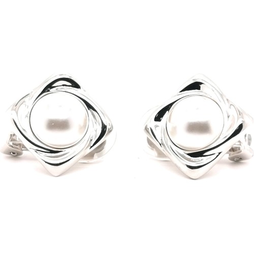 Montres & Bijoux Femme Boucles d'oreilles Brillaxis Boucles d'oreilles à clips  argentées

perles blanches Blanc