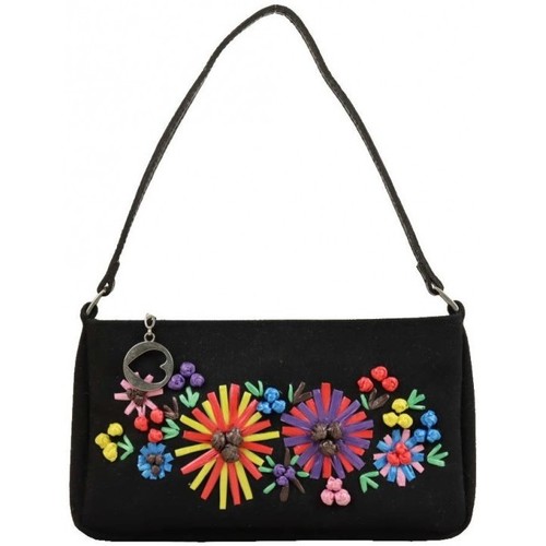 Morgan Mini sac épaule - Toile Noire déco paille Multicolore - Sacs Sacs  porté épaule Femme 19,50 €
