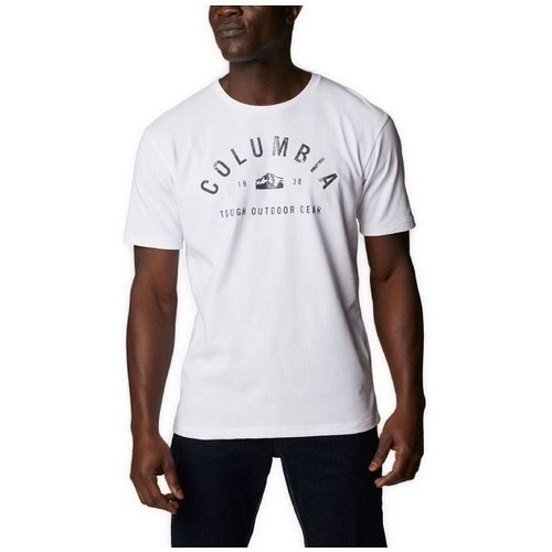 Vêtements Homme T-shirts & Polos Columbia M GRAPHIC SS TEE BLANC Blanc