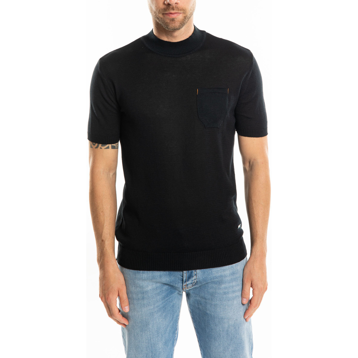 Vêtements Homme T-shirts manches courtes Takeshy Kurosawa 83331 | G. Collo M/C Noir