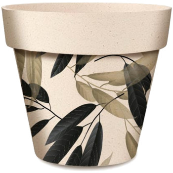 Maison & Déco Vases / caches pots d'intérieur Cadoons Cache pot de fleurs feuillage en bambou Beige