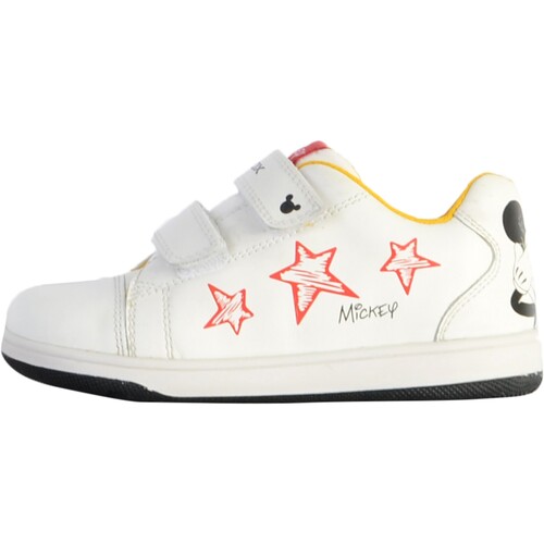 Chaussures Fille Baskets basses Geox Basket Cuir  New Flick Blanc