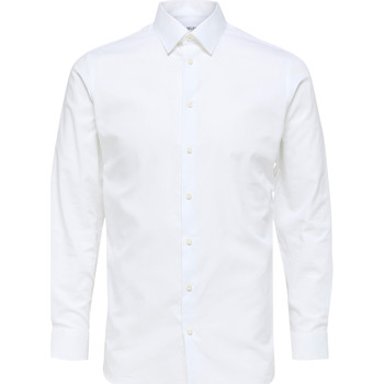 Vêtements Homme Chemises manches longues Selected Chemise coton slim Blanc