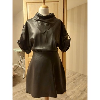 Vêtements Femme Robes courtes Zara Robe Zara en cuir Noir