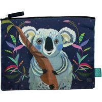 Sacs Trousses Enesco Grande Pochette plate Le Koala en coton décorée Allen Bleu