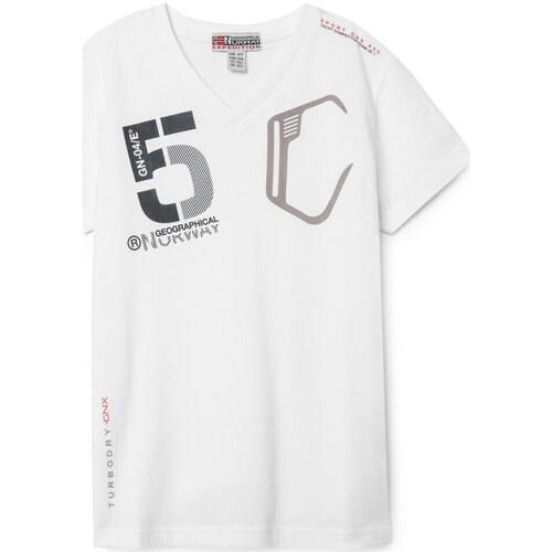 Vêtements Enfant Ea7 Emporio Arma Geographical Norway T-Shirt col V JAVIAR Blanc
