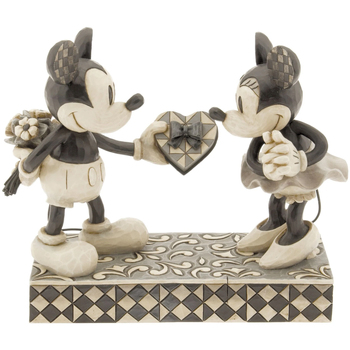 Diam 30 cm Statuettes et figurines Enesco Figurine Collection Mickey et Minnie - Disney Traditions Gris