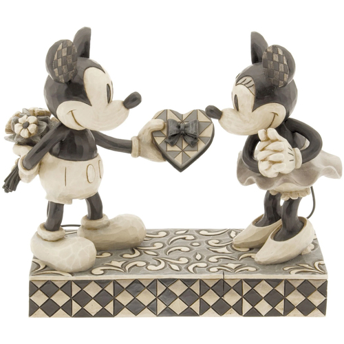 Diam 30 cm Statuettes et figurines Enesco Figurine Collection Mickey et Minnie - Disney Traditions Gris