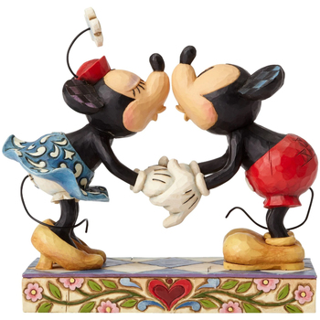 Tables de chevet Petit Porte Monnaie Clic-clac Enesco Figurine Collection Mickey et Minnie s'embrassent Bleu