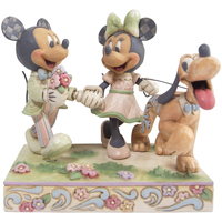 Maison & Déco Statuettes et figurines Enesco Figurine Collection Mickey, Minnie et Pluto  White Woodland Beige