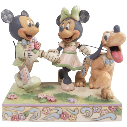 Maison & Déco Statuettes et figurines Enesco Figurine Collection Mickey, Minnie et Pluto  White Woodland Beige