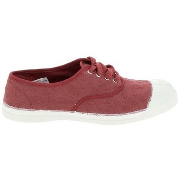 Chaussures Femme Baskets mode Bensimon Toile Lacet Broderie Amarante Rouge