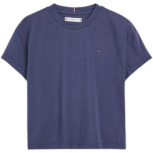 Vêtements Fille Tommy Hilfiger Junior embroidered-logo T-shirt Tommy Hilfiger  Bleu