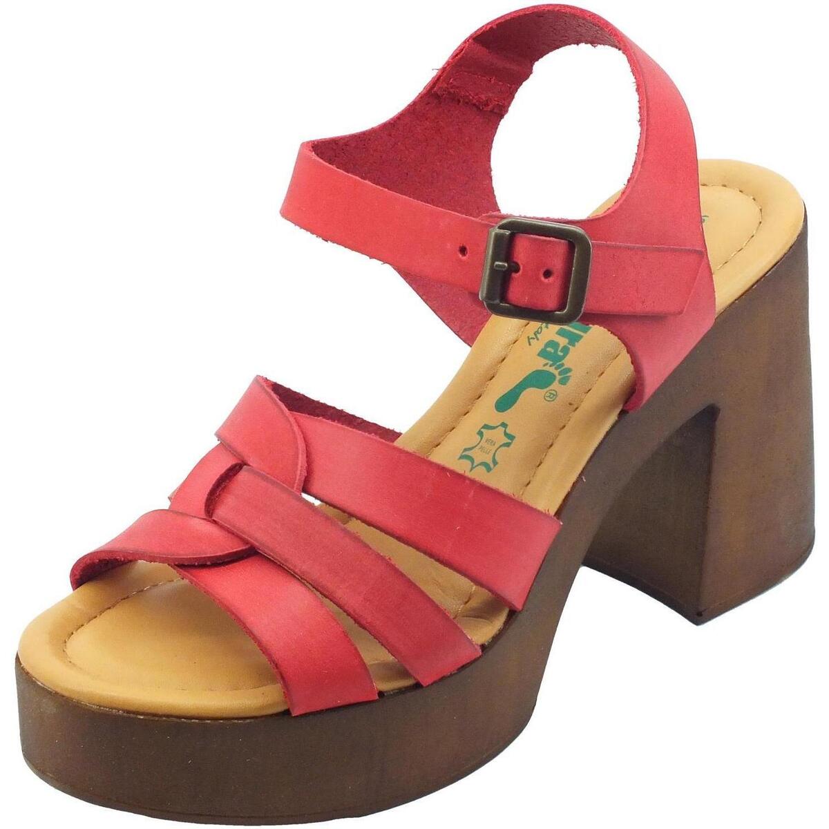 Chaussures Femme Sandales et Nu-pieds Bionatura 87A2269 Gaucho Oil Rouge