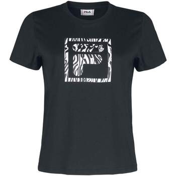 Vêtements Femme T-shirts & Polos Fitness Fila T-shirt femme  Bale Cropped Tee noir / blanc Noir