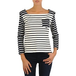 Vêtements Femme T-shirts manches longues Petit Bateau CARTABLE Marine / Blanc