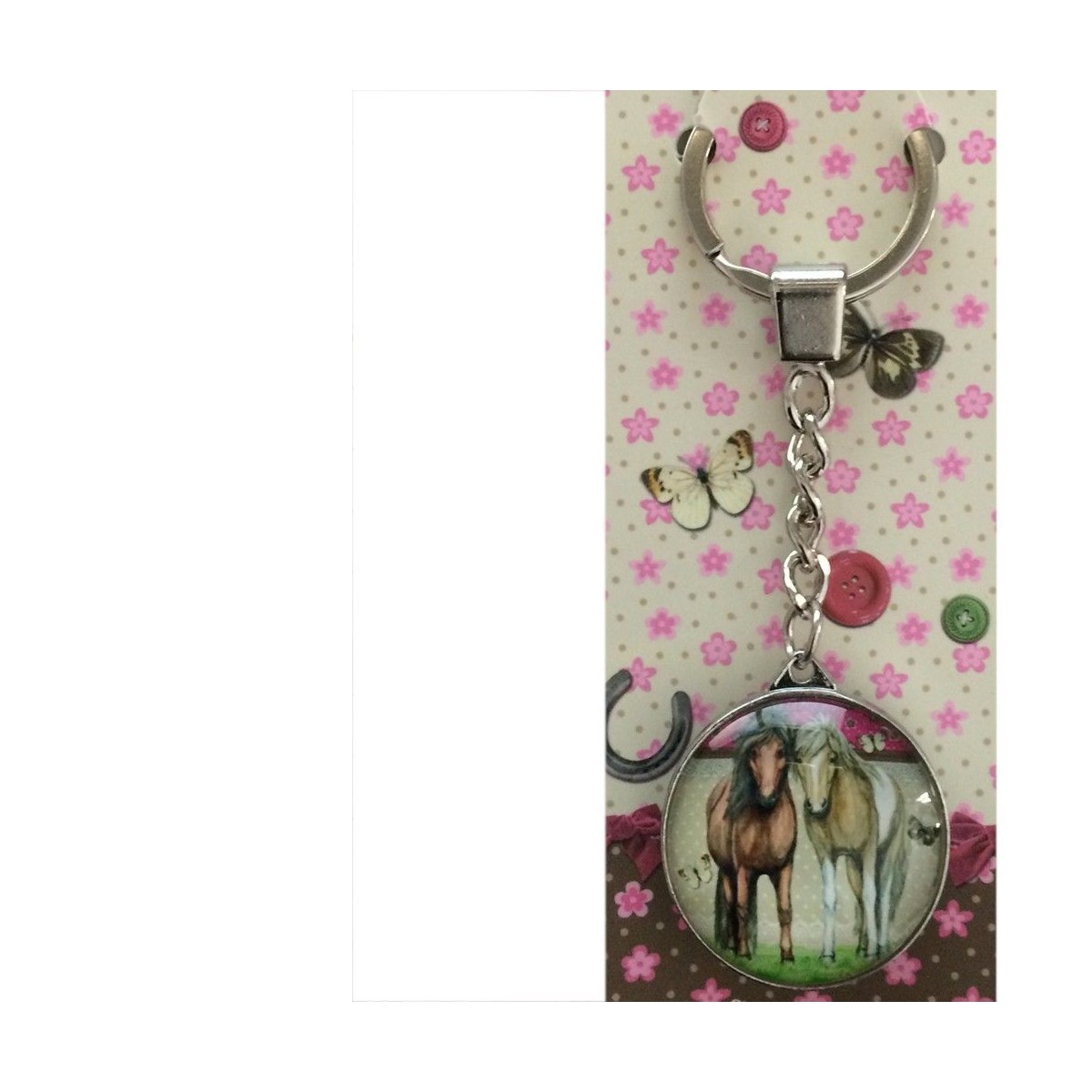 Accessoires textile Porte-clés Out Of The Blue Porte-clefs Dentelle cheval Rose