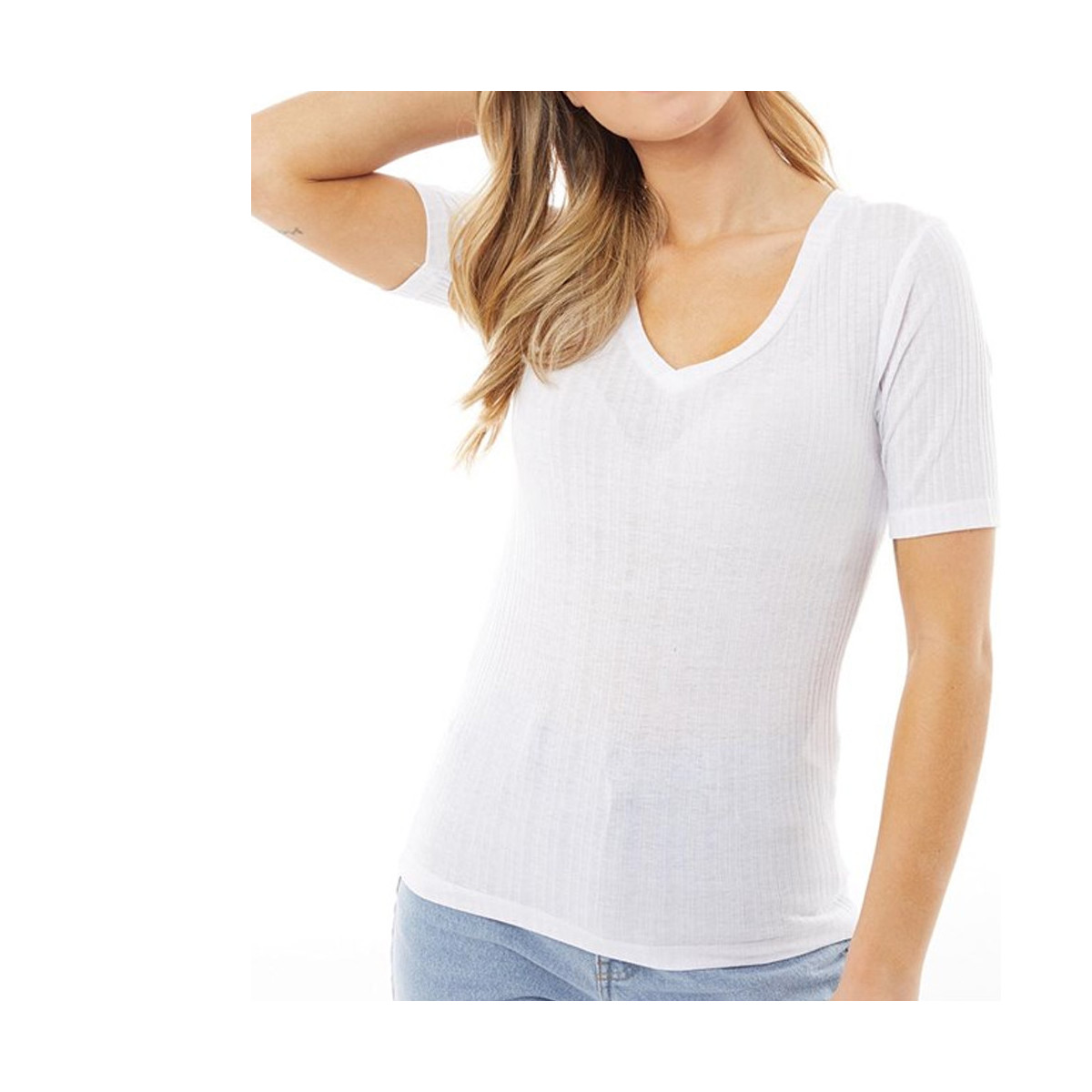 Vêtements Femme T-shirts & Polos Brave Soul XLTS-69AMY Blanc