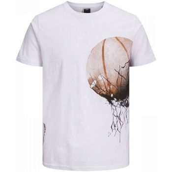 Vêtements Garçon T-shirts & Polos Jack & Jones 12210575 GRAPHIC TEE-WHITE Blanc