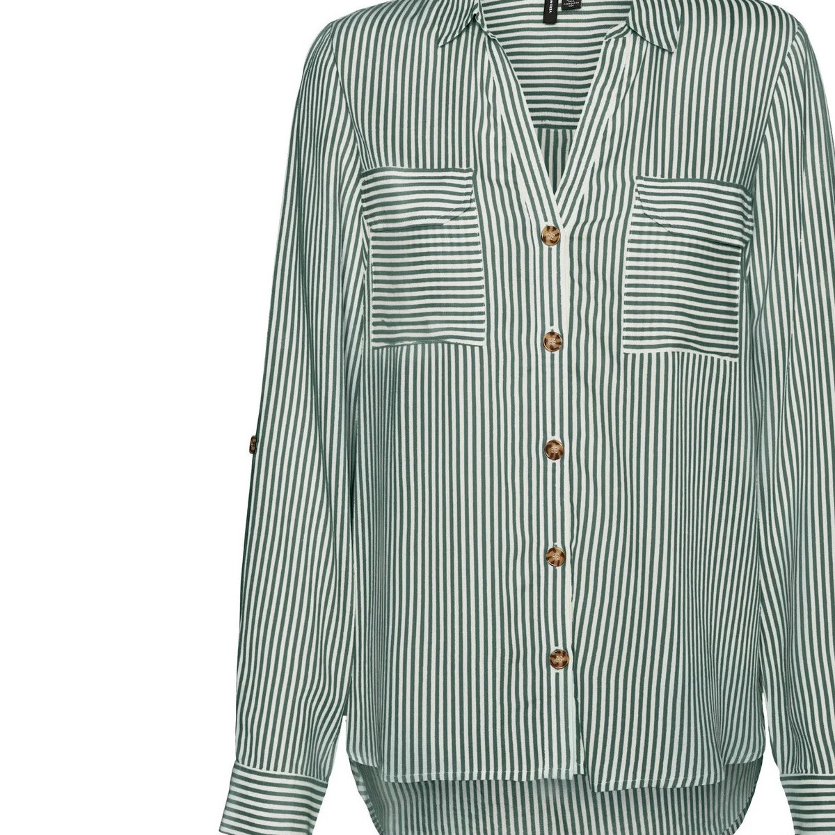 Vêtements Femme Chemises / Chemisiers Vero Moda Chemise cintrée à rayures vertes et blanches Vert